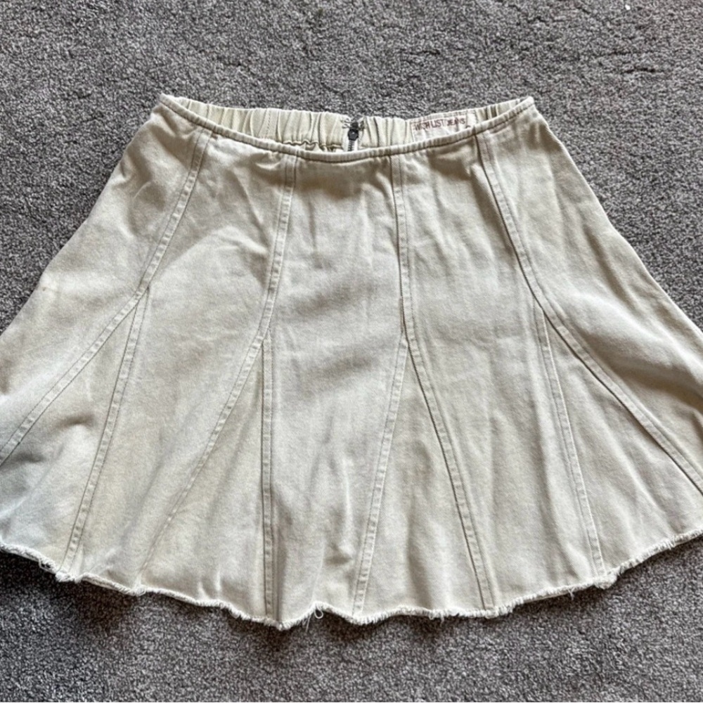 Wish List Flared Ginger Denim Skirt Ecru Size Small